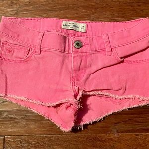 Abercrombie kids pink denim shorts size 14